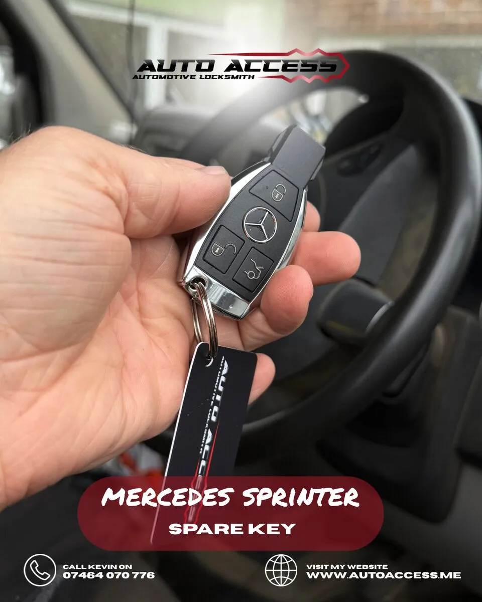 Mercedes Sprinter spare key cut and programmed by Auto Access auto locksmith in Bishop Auckland