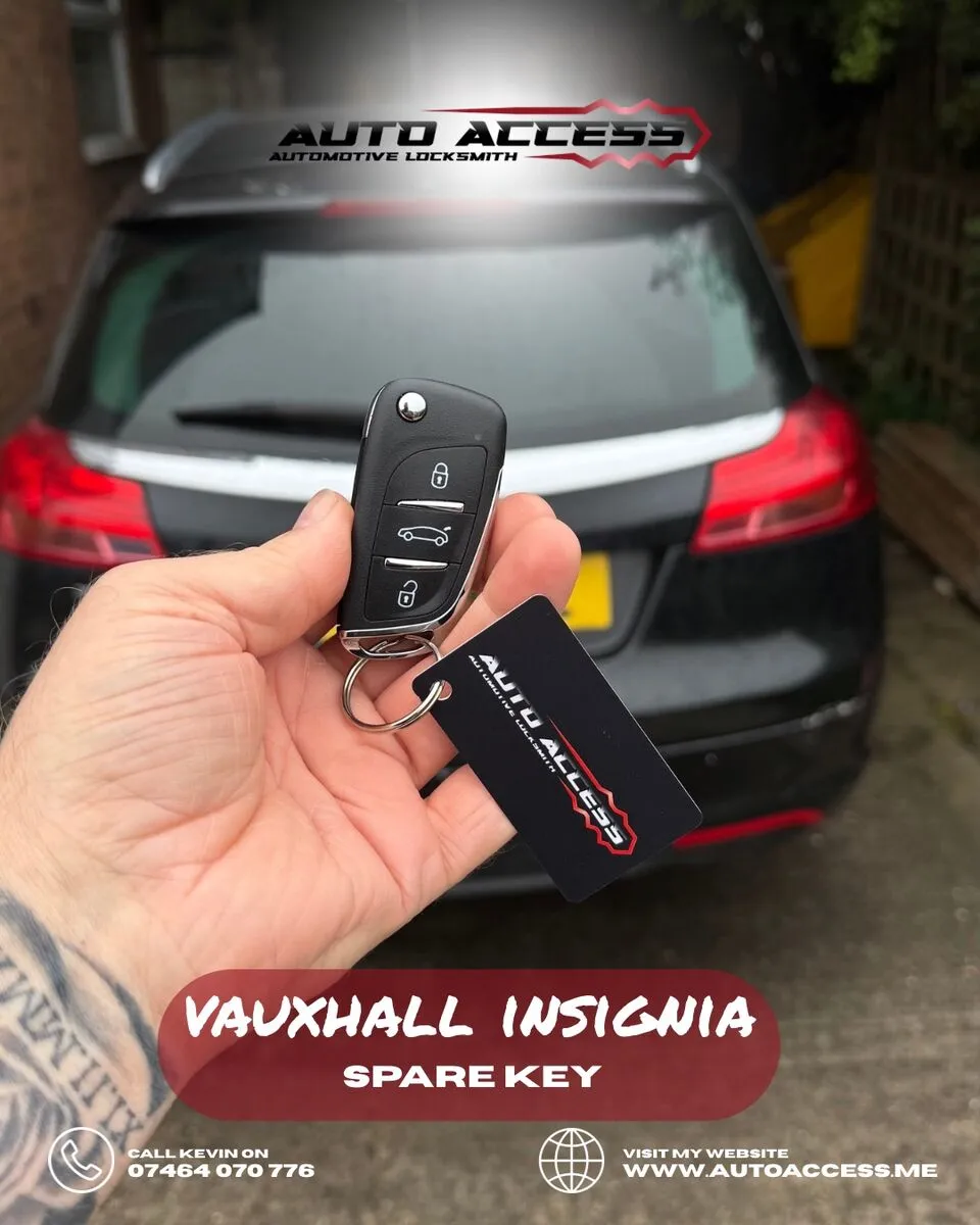 Vauxhall Insignia spare key cut and programmed by Auto Access auto locksmith in Spennymoor
