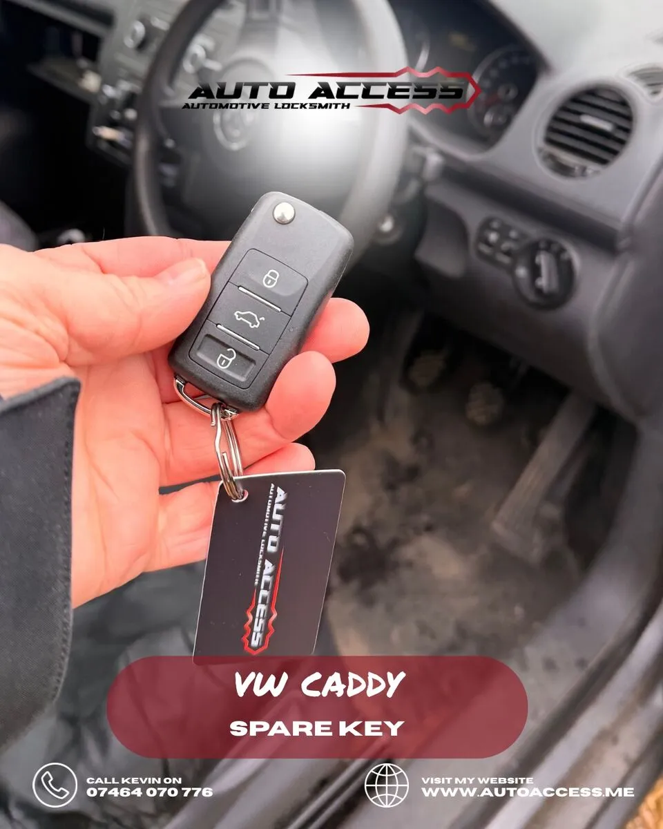 VW Caddy spare key cut and programmed by Auto Access auto locksmith in Firthmoor, Darlington