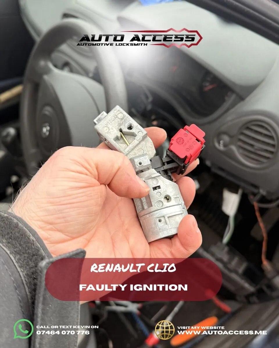 Renault Clio faulty ignition barrel repaired by Auto Access auto locksmith in Crook, Durham