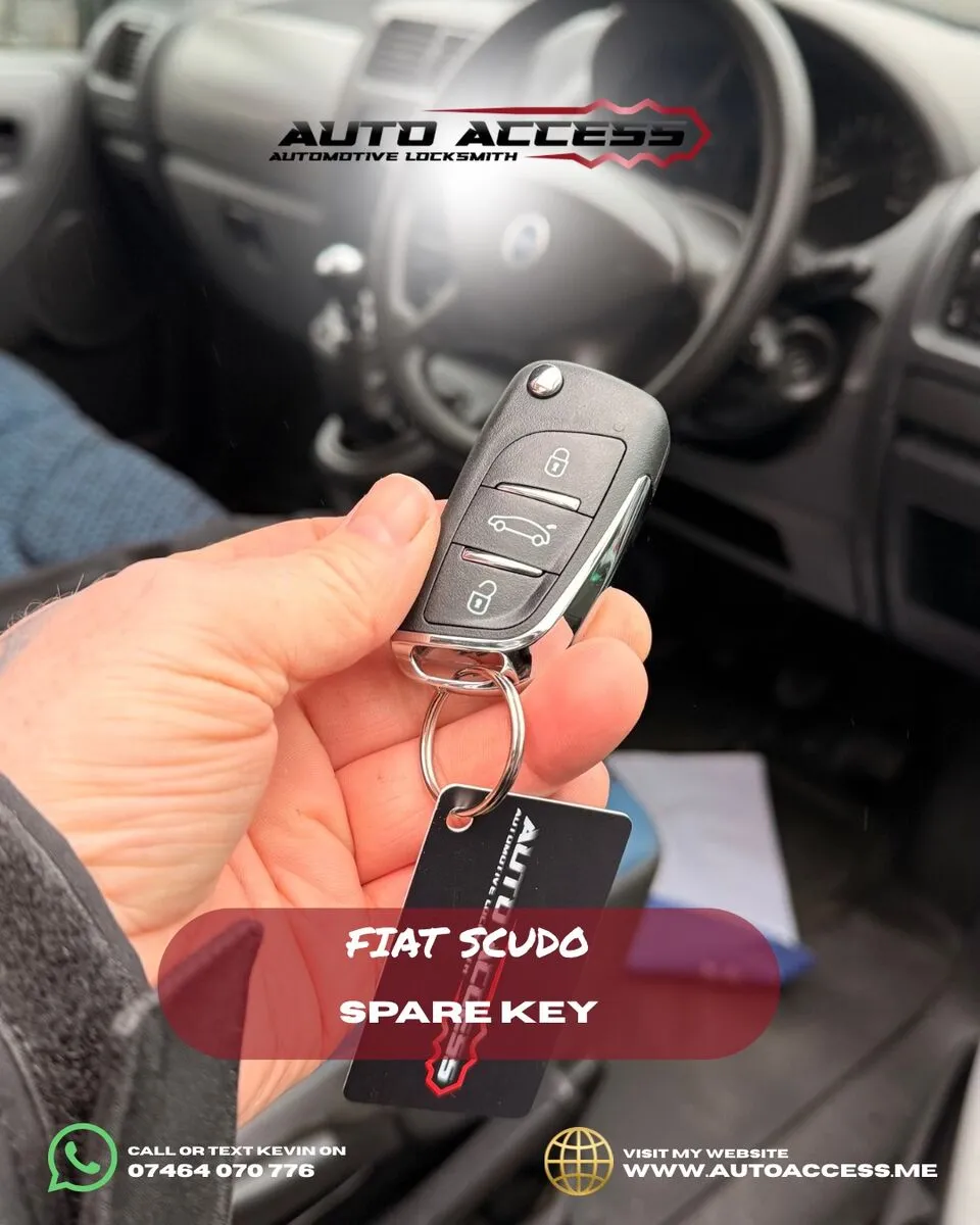 Fiat Scudo spare key cut and programmed by Auto Access auto locksmith in Peterlee