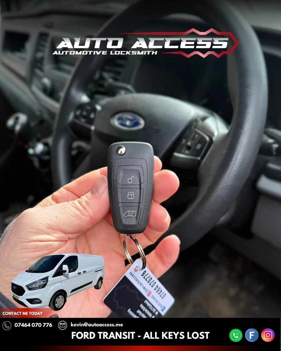 Ford Transit all keys lost flip key cut and programmed on site by Auto Access