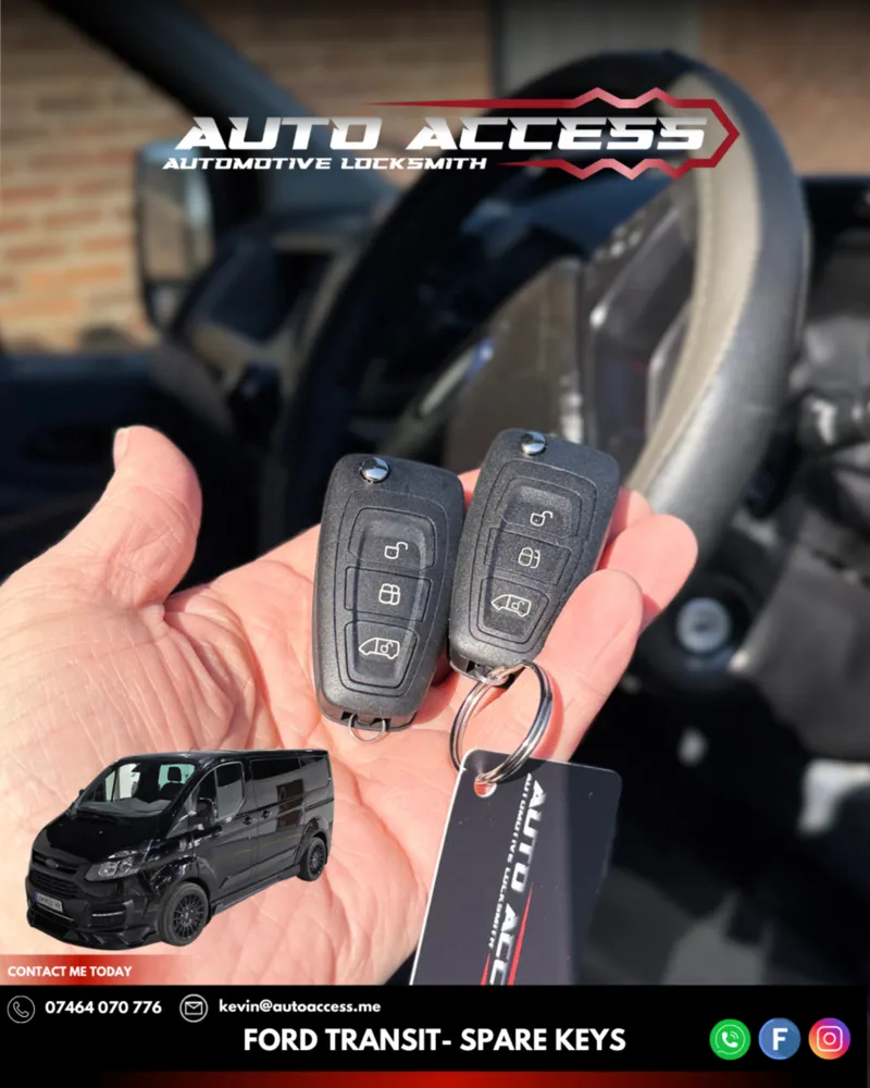 Ford Transit spare key cut and programmed by Auto Access auto locksmith in Billingham