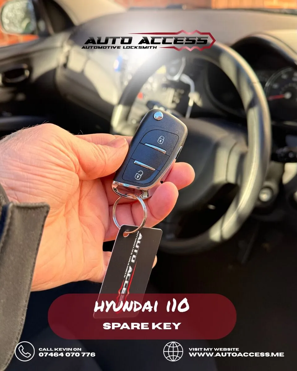Hyundai i10 spare key cut and programmed by Auto Access auto locksmith in Rift House, Hartlepool