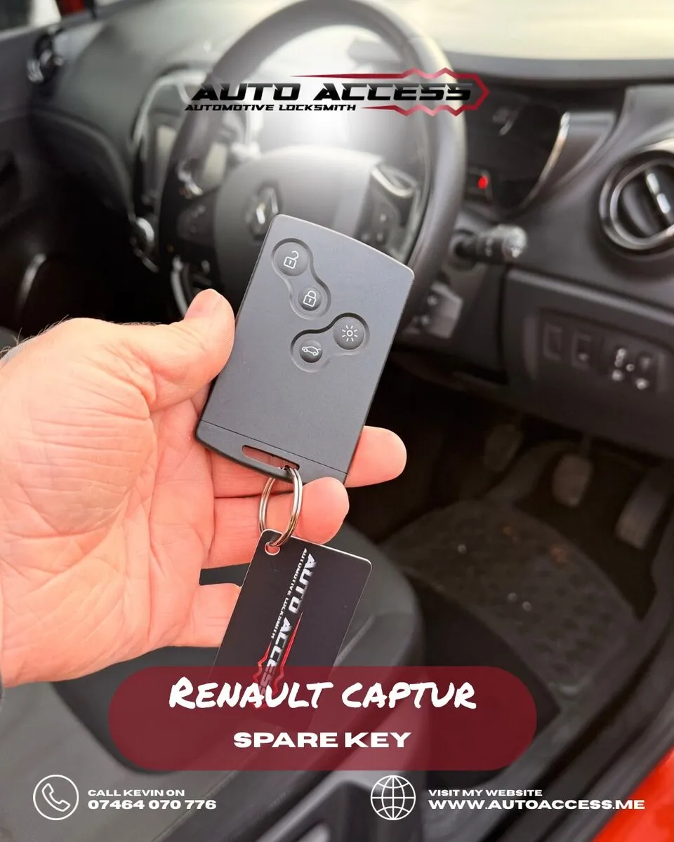 Renault Captur spare key cut and programmed by Auto Access auto locksmith in Seaton Carew, Hartlepool
