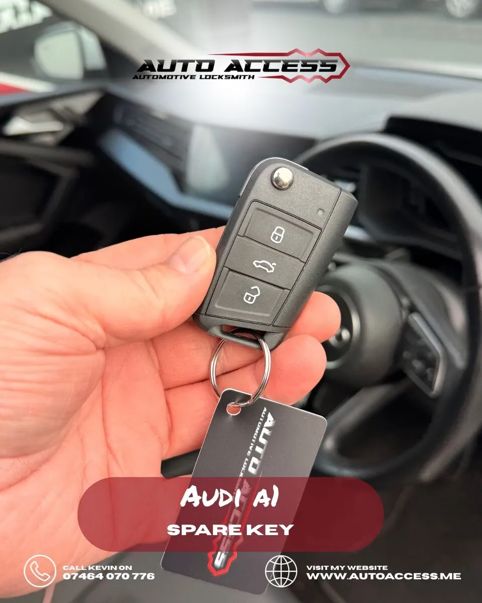 Audi A1 spare key cut and programmed by Auto Access auto locksmith in Thornaby, Stockton on Tees