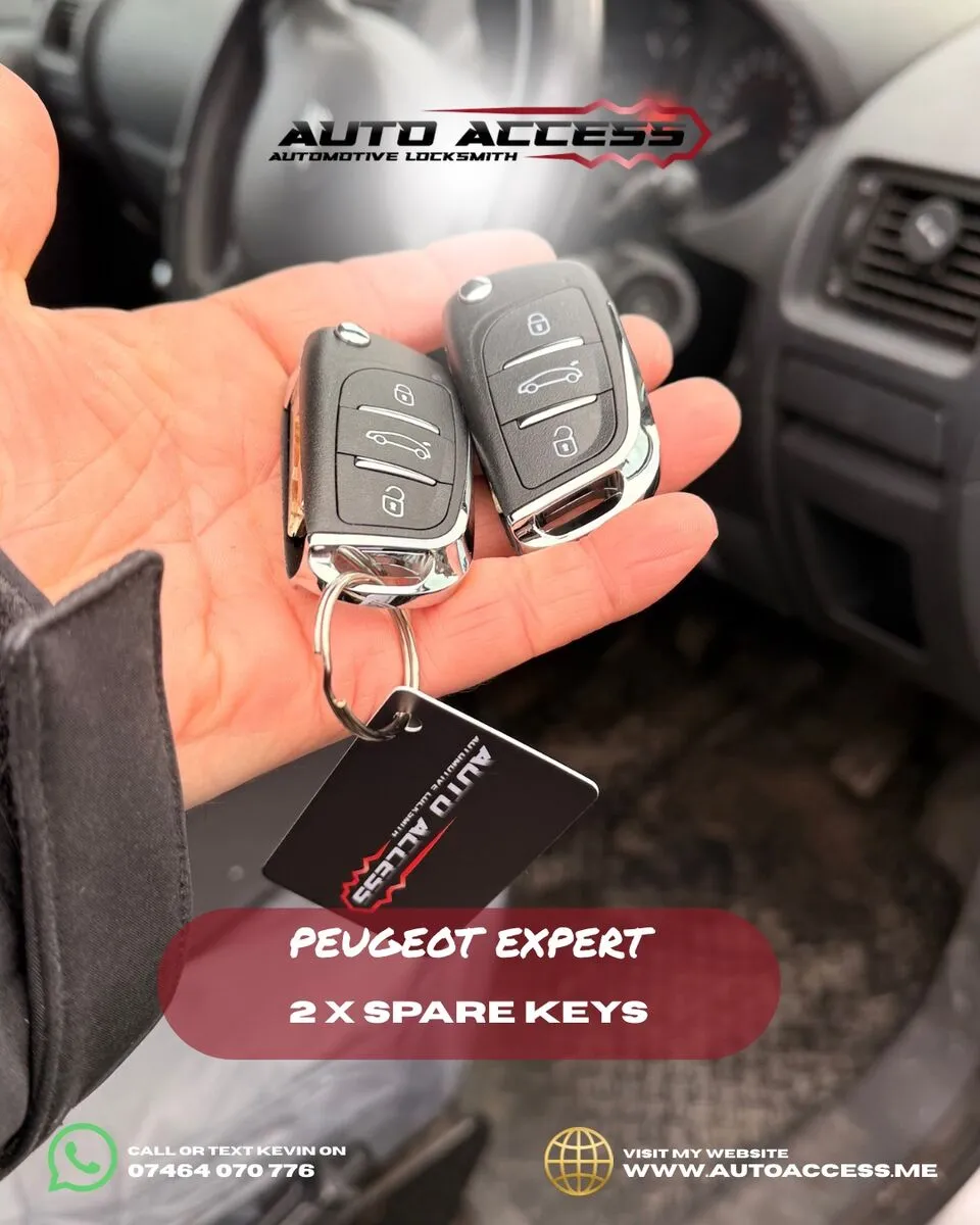 Peugeot Expert 2 spare keys supplied and programmed by Auto Access in Barnes, Sunderland