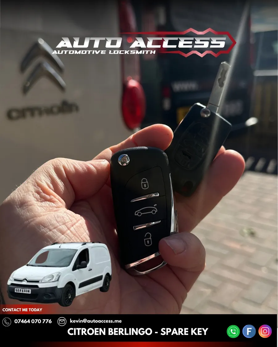 Citroen Berlingo van spare key cut and programmed by Auto Access in the North East