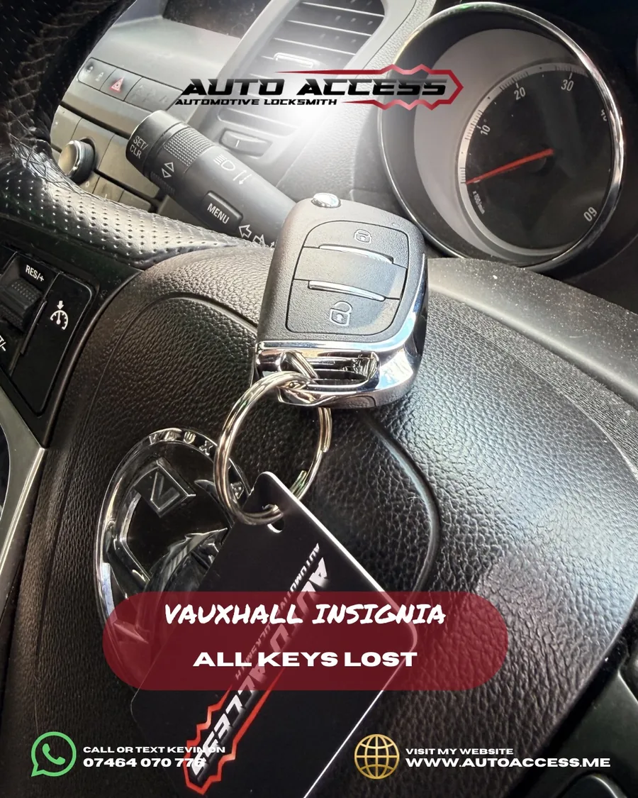 Vauxhall Insignia all keys lost replacement flip key cut and programmed by Auto Access in Newcastle, North East