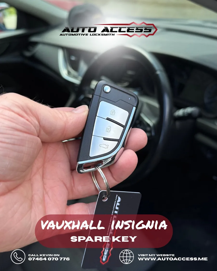 Vauxhall Insignia spare flip key supplied and programmed on site by Auto Access in Middlesbrough, North East