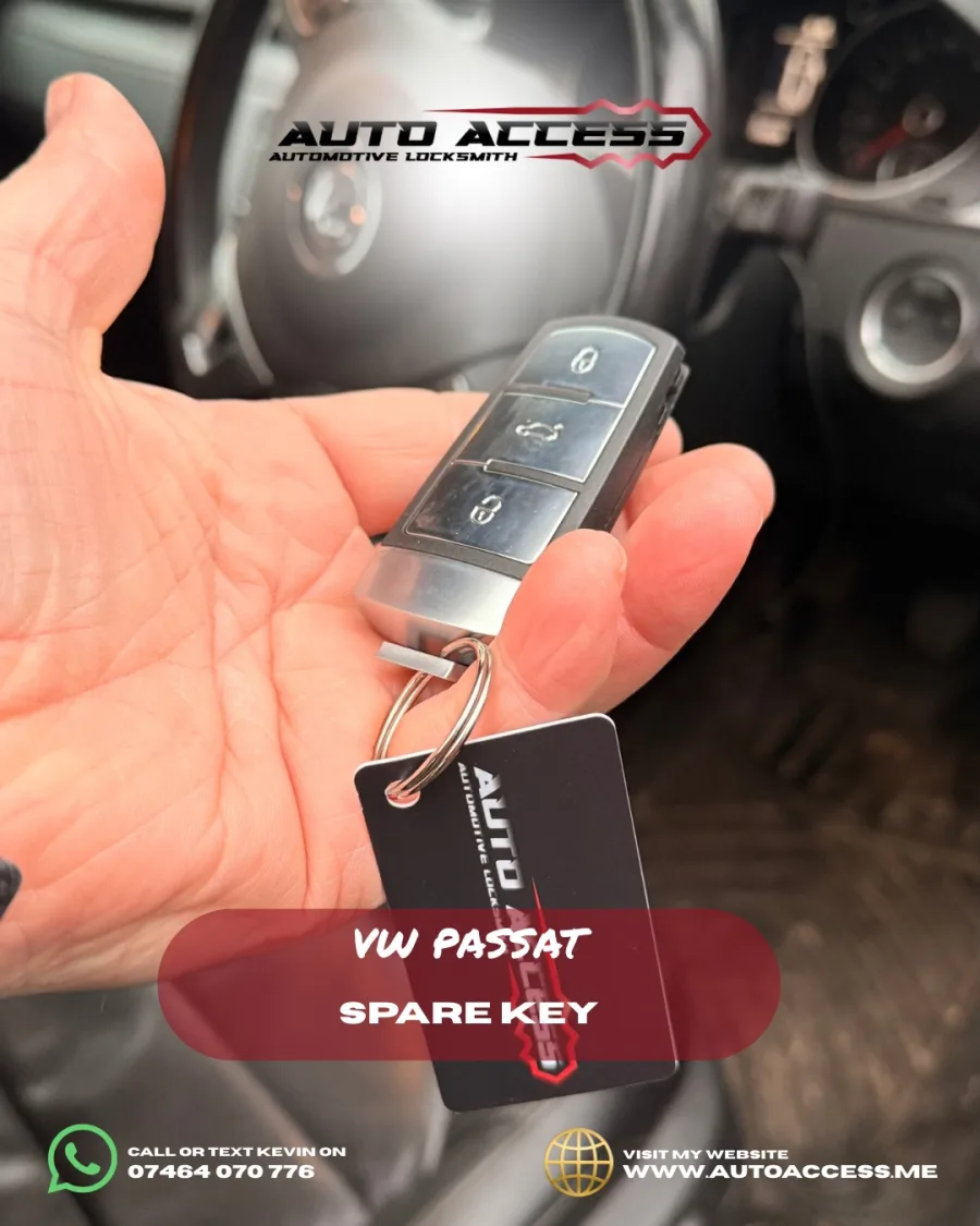 VW Passat spare smart key supplied and programmed on site by Auto Access in Durham, North East