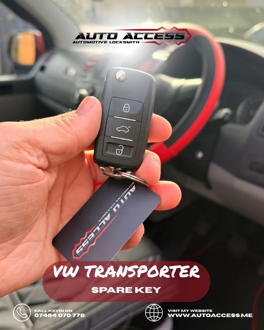 VW Transporter spare flip key cut and programmed by Auto Access in Gateshead, North East