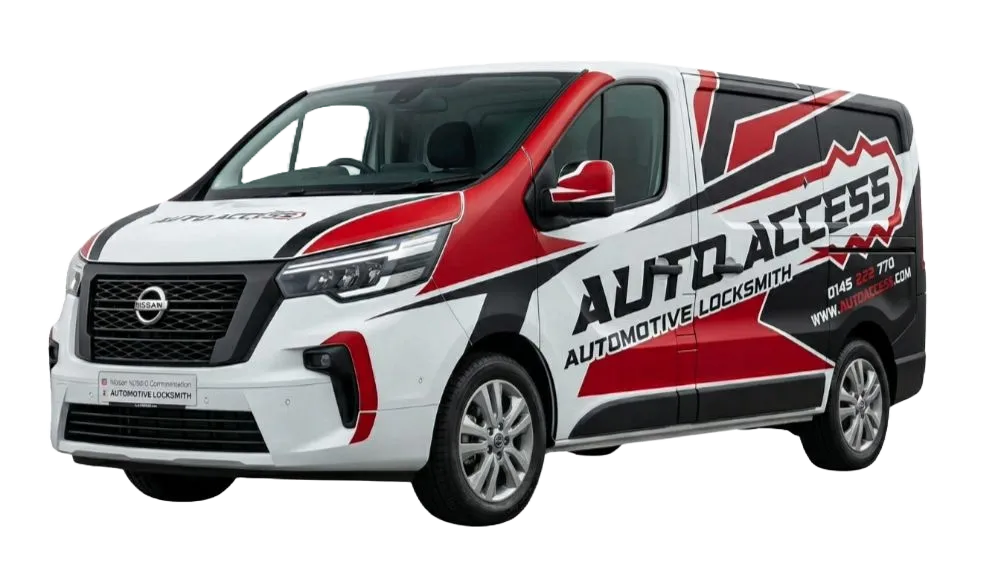 The Auto Access sign written locksmith van used for mobile car key jobs across the North East