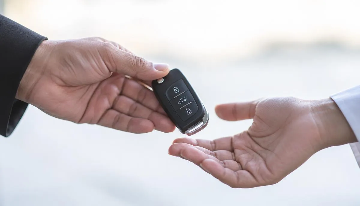 Handing over a car key