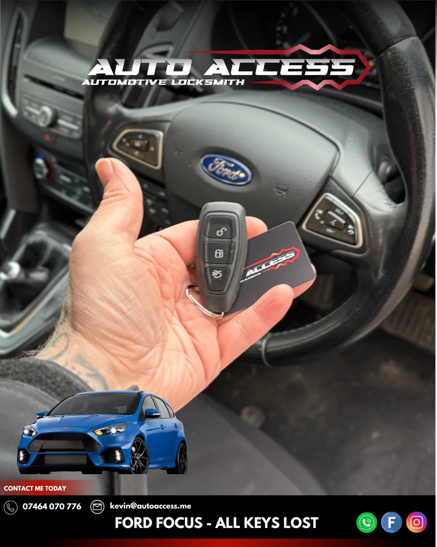 Ford Focus all keys lost car key replacement by Auto Access auto locksmith in Newcastle