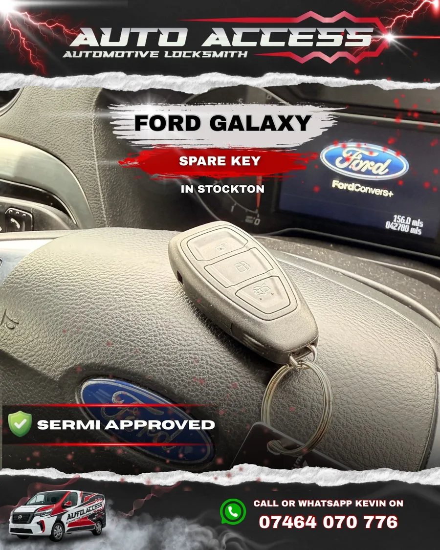 Ford Galaxy spare key cut and programmed by Auto Access auto locksmith in Stockton on Tees