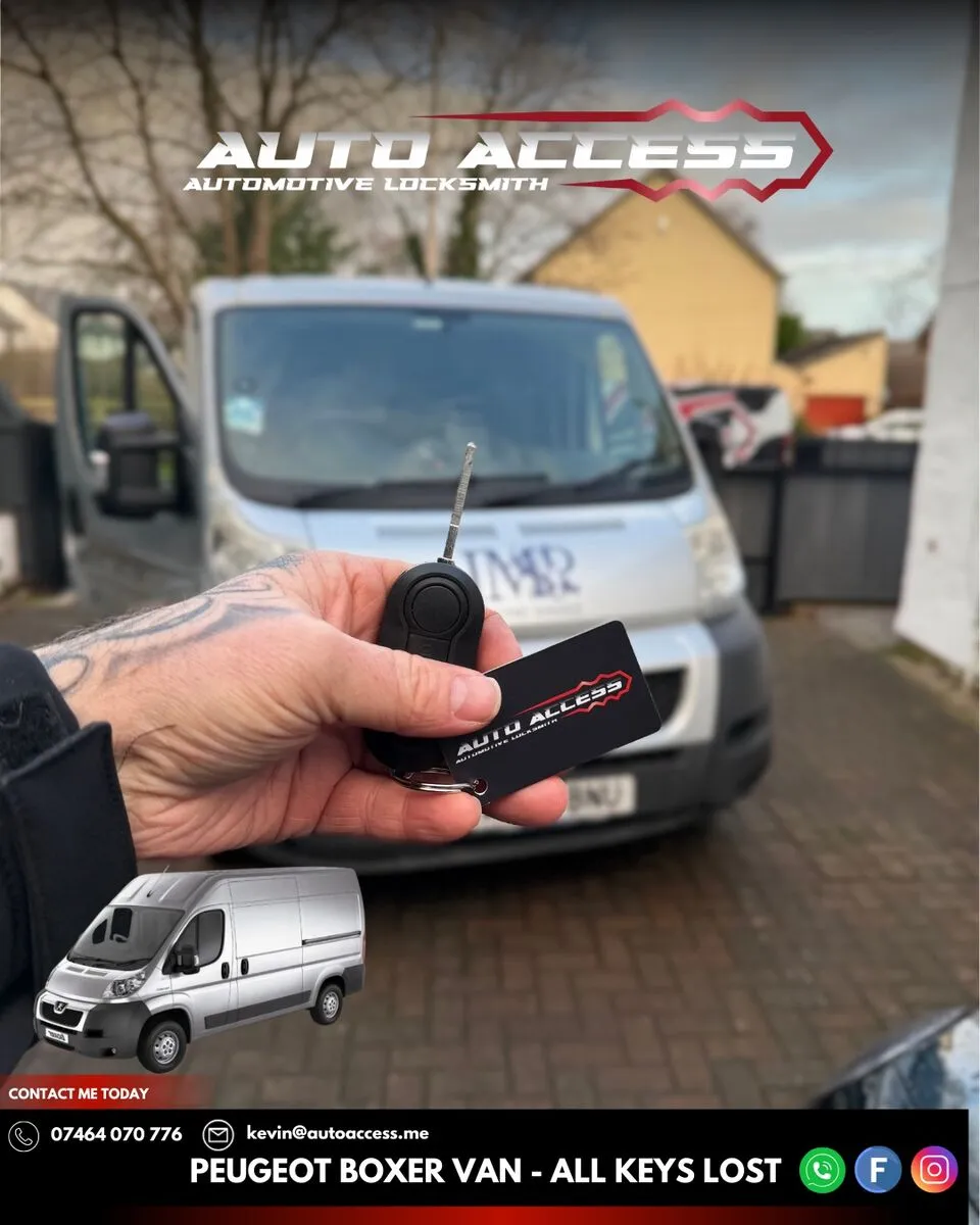 Peugeot Boxer van all keys lost car key replacement by Auto Access auto locksmith in Stockton on Tees