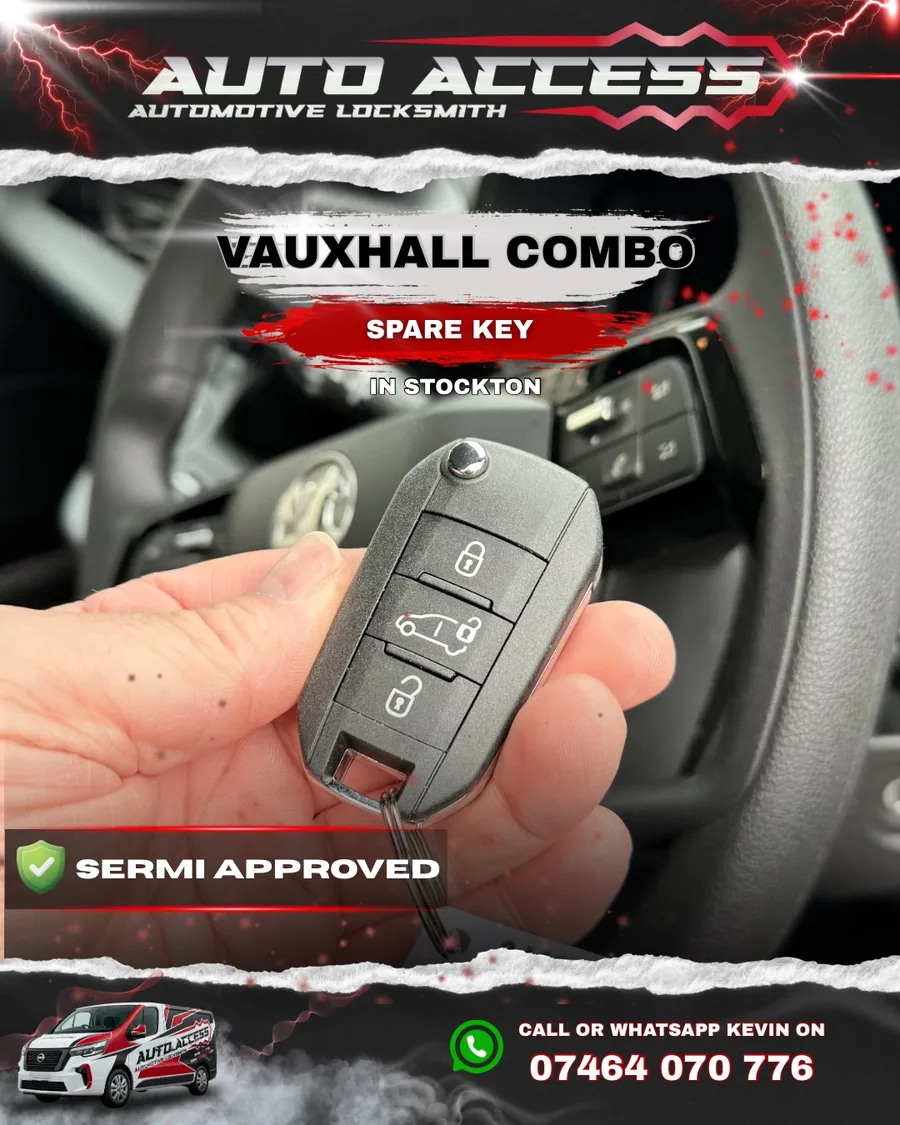 Vauxhall Combo spare key cut and programmed by Auto Access auto locksmith in Stockton on Tees