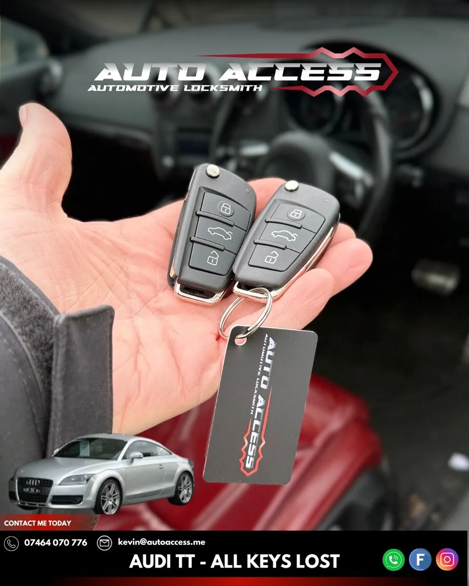Audi TT all keys lost replacement by Auto Access auto locksmith in Billingham
