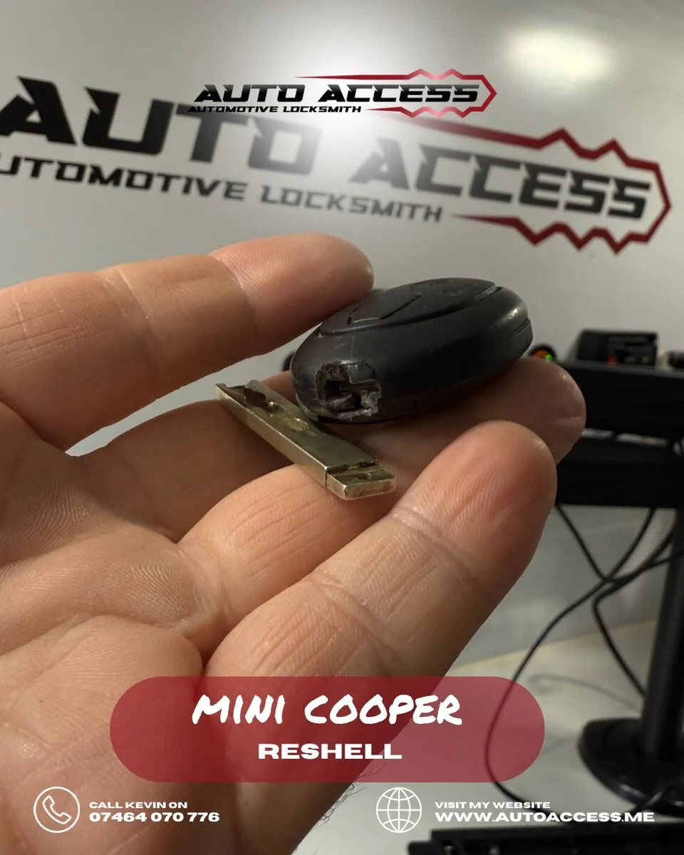 Mini Cooper key reshell carried out by Auto Access auto locksmith in Binchester, Bishop Auckland