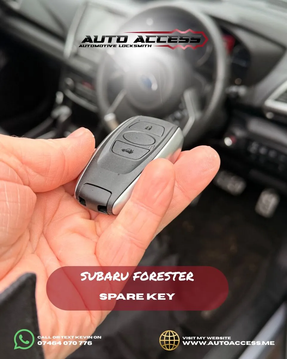Subaru Forester spare key programmed by Auto Access auto locksmith in Pallion, Sunderland