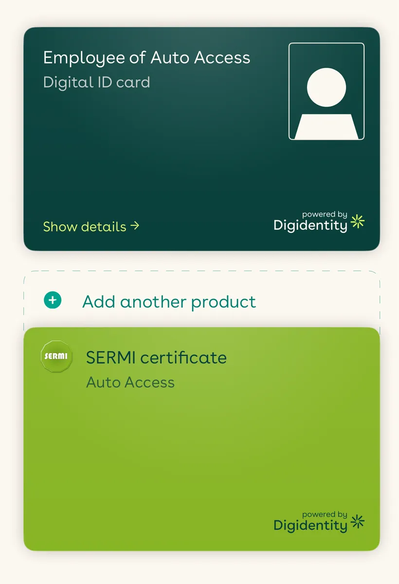 Auto Access SERMI registration ID card showing certified access to manufacturer security data