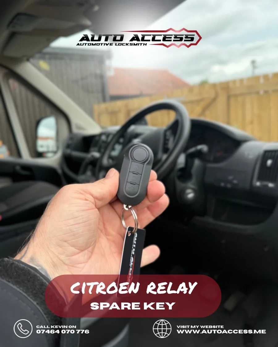 Citroen Relay spare van key supplied and programmed on site by Auto Access in Stockton-on-Tees, North East