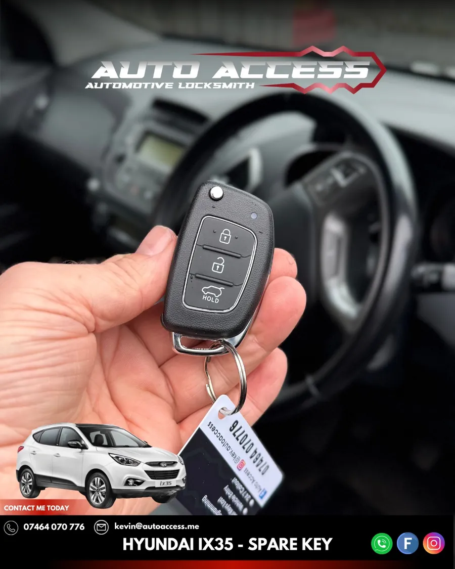 Hyundai ix35 spare flip key cut and programmed by Auto Access in Gateshead, North East