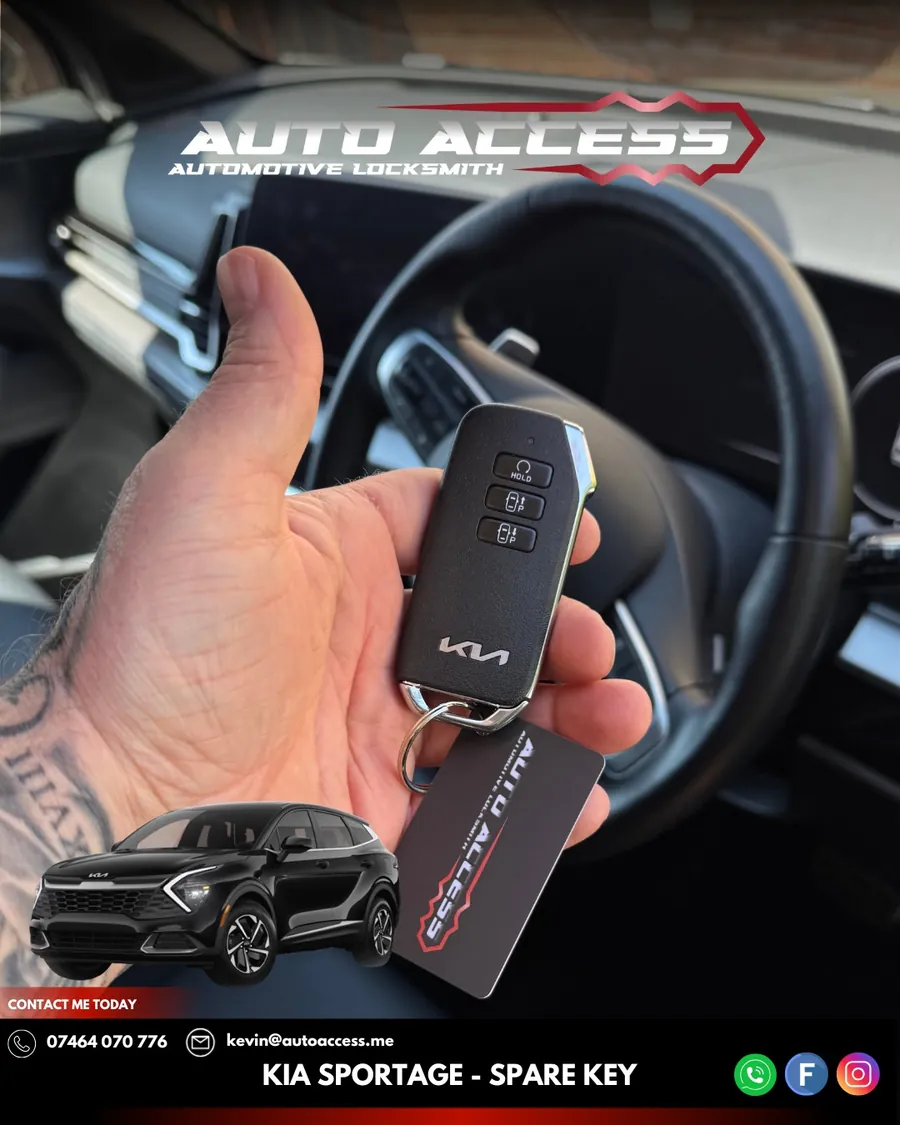 Kia Sportage spare smart proximity key supplied and programmed by Auto Access in Gateshead, North East
