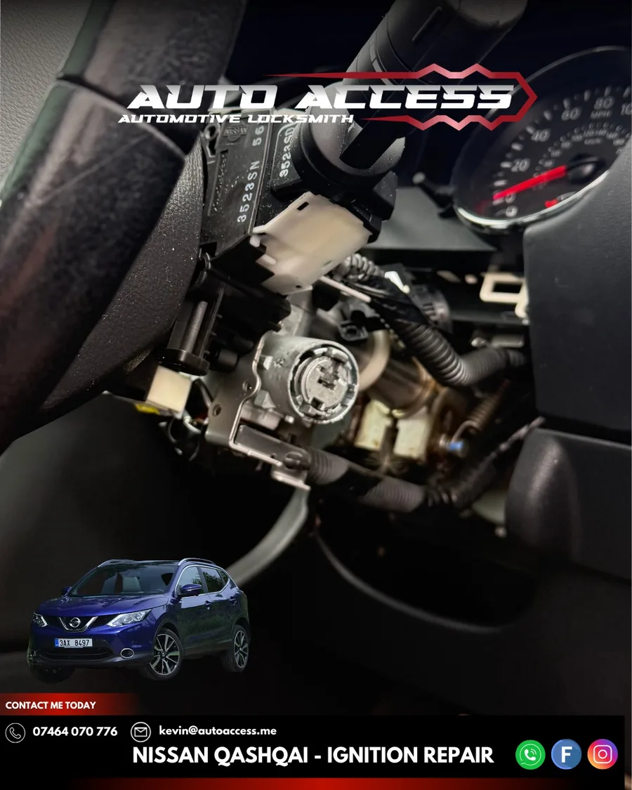 Nissan Qashqai ignition barrel repair carried out on site by Auto Access in Chester-le-Street, North East
